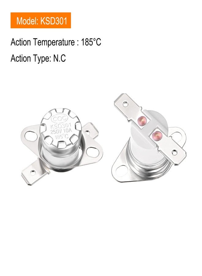 Rebower KSD301 Thermostat 185C NC Temperature Thermal Control Switch, [for Microwave Oven Refrigerators] - Normally Closed/2pcs - Image 2